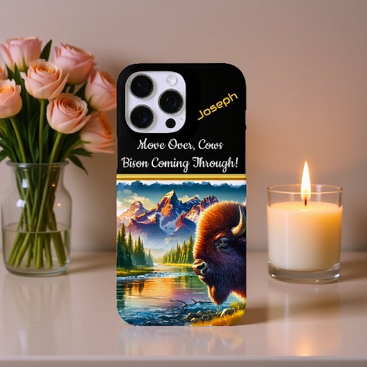 Majestueuze Buffalo bij een serene bergrivier Case-Mate iPhone Case