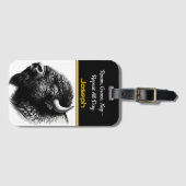 Majestueuze Buffalo Close-up in natuurlijke habita Bagagelabel (Voorkant (horizontaal))