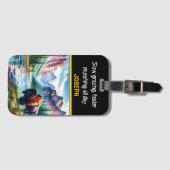 Majestueuze Buffalo door een serene bergstroom Bagagelabel (Voorkant (horizontaal))