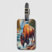 Majestueuze buffels in rustige wateren bagagelabel (Voorkant (verticaal))