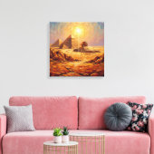 Majestueuze Cairo Piramides en Sfinx Canvas Afdruk (Insitu (Woonkamer))