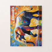 Majestueuze caleidoscoop van kleuren Elephant Walk Legpuzzel (Verticaal)