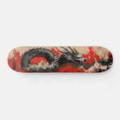 Majestueuze Chinese Draak met Rode Inkt Splatter Persoonlijk Skateboard (Horizontaal)