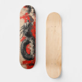 Majestueuze Chinese Draak met Rode Inkt Splatter Persoonlijk Skateboard (Voorkant)