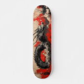 Majestueuze Chinese Draak met Rode Inkt Splatter Persoonlijk Skateboard (Voorkant)
