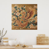 Majestueuze Chinese Phoenix – traditionele mythe k Poster (Keuken)