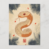 Majestueuze Cobra Double Happiness Jaar van de Sla Briefkaart (Voorkant)