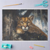 Majestueuze Cougar in Forest Decoupage Tissuepapier (Craft)