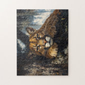 Majestueuze Cougar in het bos Legpuzzel (Verticaal)