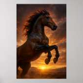 Majestueuze Dark Bay paardenfokkerij in karmozijnr Poster (Voorkant)