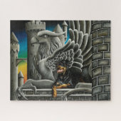 Majestueuze Dark Fantasy Rottweiler Gargouille Kas Legpuzzel (Horizontaal)