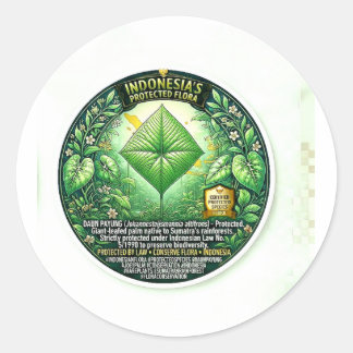 Majestueuze Daun Payung Kunst - Zeldzame Indonesis Ronde Sticker