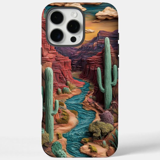 Majestueuze Desert Canyon met levendige kleikunst Case-Mate iPhone Case (Achterkant)
