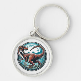 Majestueuze dinosaurus kunst sleutelhanger
