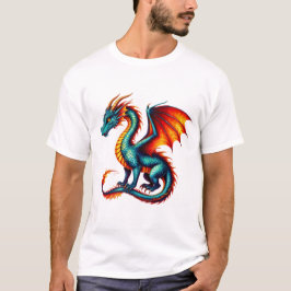 Majestueuze Draak Met Gouden Schubben T-shirt