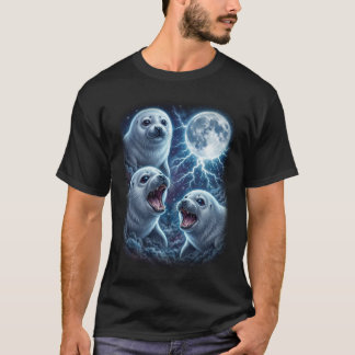 Majestueuze Drie Baby Zeerover Maan Bliksem Oceaan T-shirt