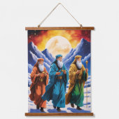 Majestueuze Drie Wijze Mannen Reis Kerstmis Hangend Wandkleed (Voorkant)