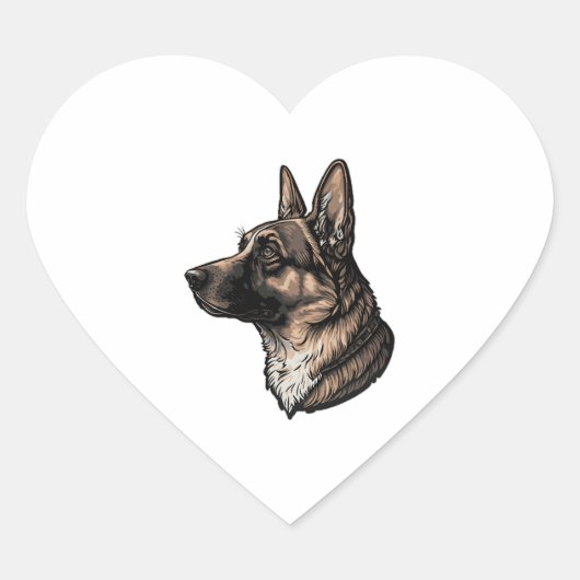 Majestueuze Duitse herder Hart Sticker (Voorkant)