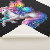 Majestueuze eenhoorn met regenboogvleugels sherpa deken (3/4)