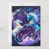 Majestueuze eenhoorns dansen verjaardagsfeestje kaart (Achterkant)