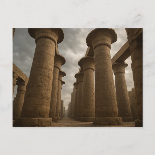 Majestueuze Egyptische Tempel Columns Briefkaart (Voorkant)