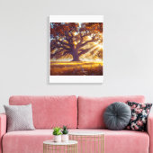 Majestueuze eik in de wei canvas afdruk (Insitu (Woonkamer))