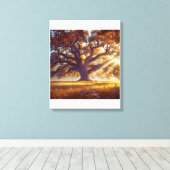 Majestueuze eik in de wei canvas afdruk (Insitu (Houten vloer))