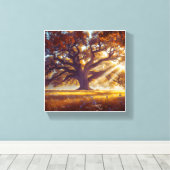 Majestueuze eik in de wei canvas afdruk (Insitu (Houten vloer))