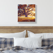 Majestueuze eik in de wei canvas afdruk (Insitu (Slaapkamer))