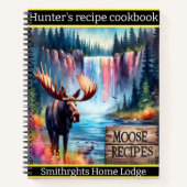 Majestueuze eland bij de kleurrijke waterval in de notitieboek (Voorkant)