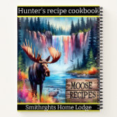 Majestueuze eland bij de kleurrijke waterval in de notitieboek (Achterkant)