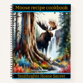 Majestueuze eland bij de rustige waterval in het b notitieboek (Voorkant)