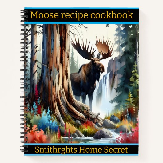 Majestueuze eland bij de rustige waterval in het b notitieboek (Voorkant)