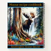 Majestueuze eland bij de rustige waterval in het b notitieboek (Achterkant)