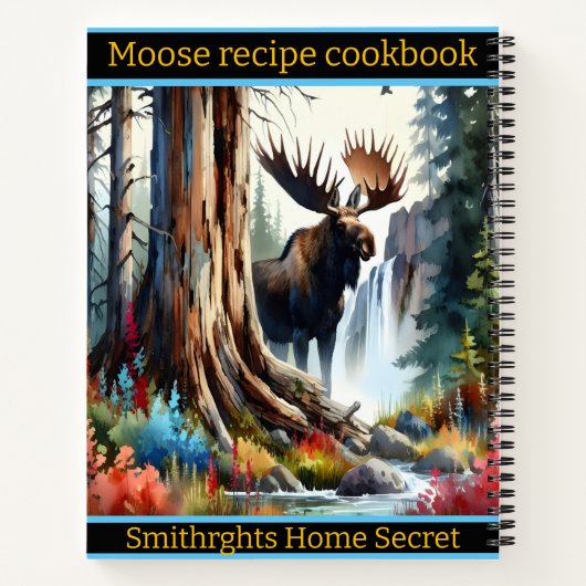 Majestueuze eland bij de rustige waterval in het b notitieboek (Achterkant)