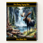 Majestueuze eland bij een rustige waterval bij zon notitieboek (Achterkant)