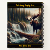 Majestueuze eland bij een rustige waterval bij zon notitieboek (Achterkant)