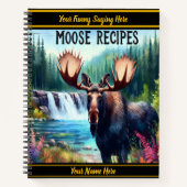 Majestueuze eland bij een rustige waterval in de h notitieboek (Voorkant)