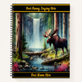 Majestueuze eland bij een rustige waterval in de z notitieboek (Voorkant)