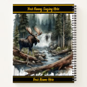 Majestueuze eland bij een rustige waterval in het  notitieboek (Achterkant)