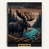 Majestueuze eland bij een serene rivier in de sche notitieboek (Voorkant)