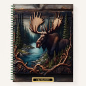 Majestueuze eland bij een serene rivier in een wee notitieboek (Voorkant)