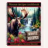 Majestueuze eland bij een serene waterval in de he notitieboek (Voorkant)