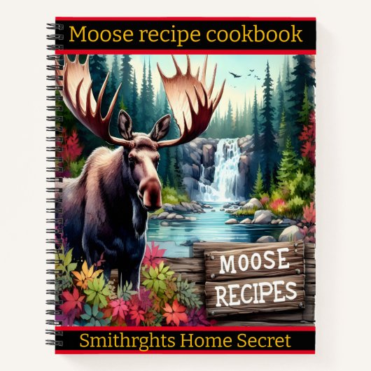 Majestueuze eland bij een serene waterval in de he notitieboek (Voorkant)