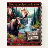 Majestueuze eland bij een serene waterval in de he notitieboek (Achterkant)