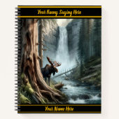 Majestueuze eland bij een serene waterval in de he notitieboek (Voorkant)