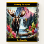 Majestueuze eland bij een serene waterval in de he notitieboek (Achterkant)