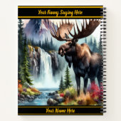 Majestueuze eland bij een serene waterval in de he notitieboek (Achterkant)