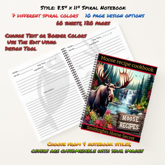 Majestueuze eland bij een serene waterval in de he notitieboek