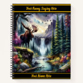 Majestueuze eland bij een serene waterval in de sc notitieboek (Voorkant)